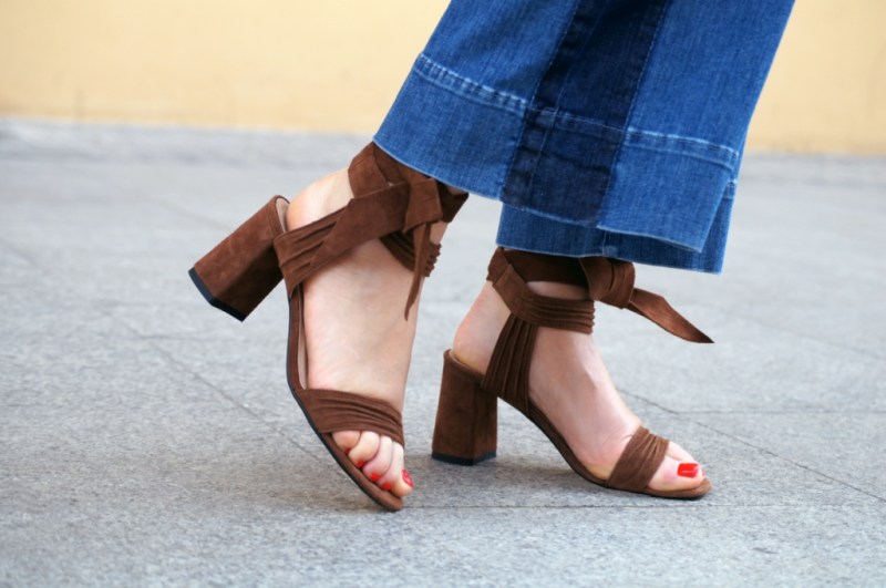 Denimowe kuloty z lampasem