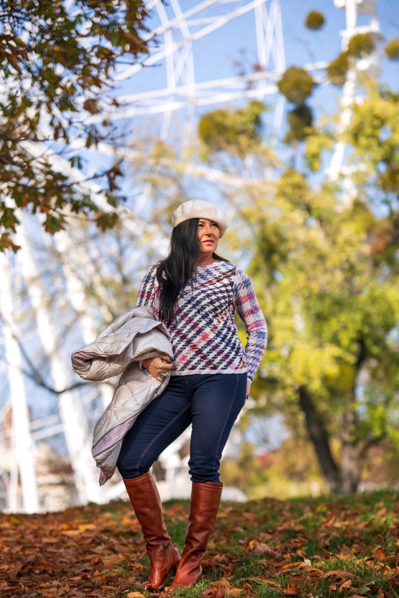 Puchowy, pikowany płaszczyk